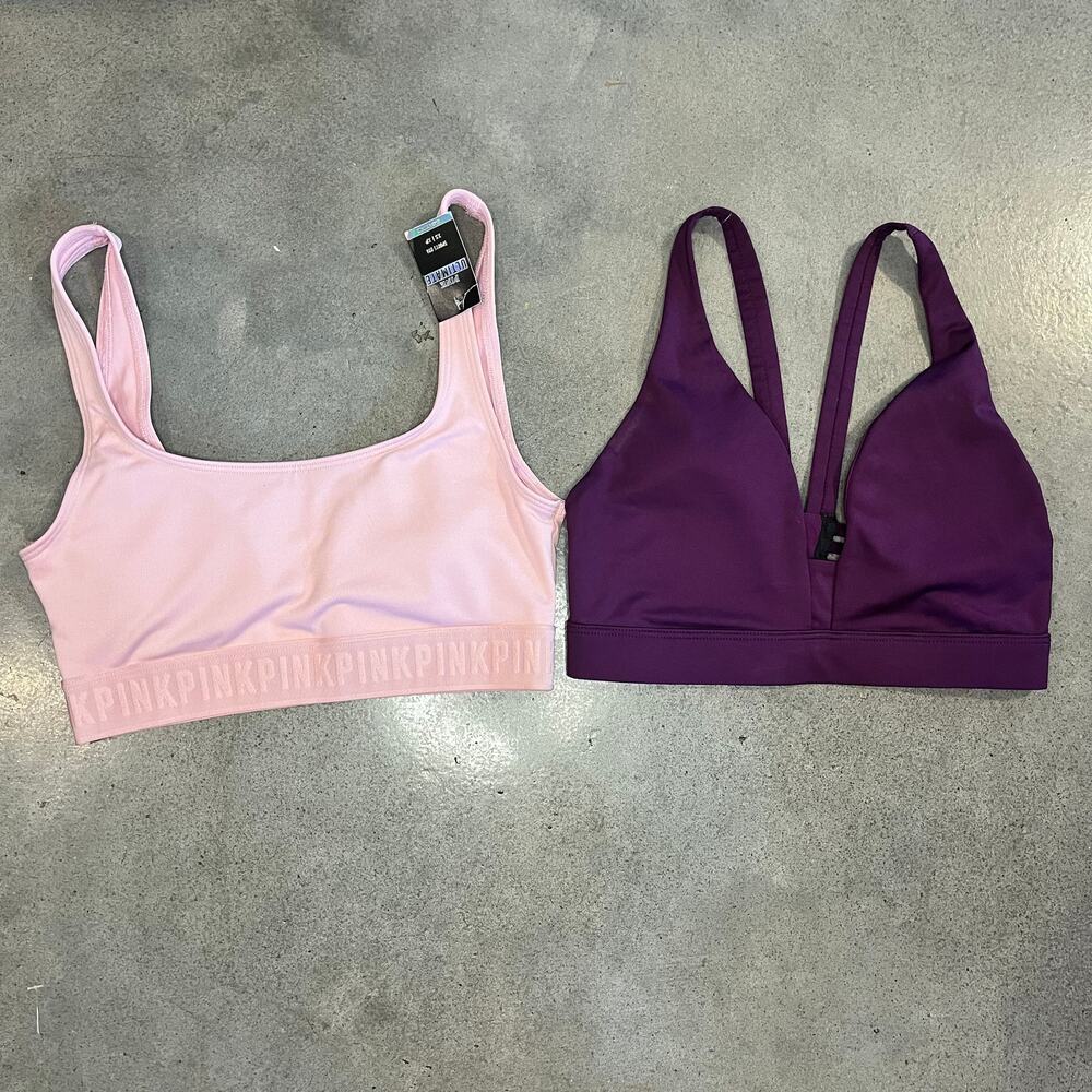 Victorias secret pink VSX purple sport bras size XS NEW bundle activewear bundle